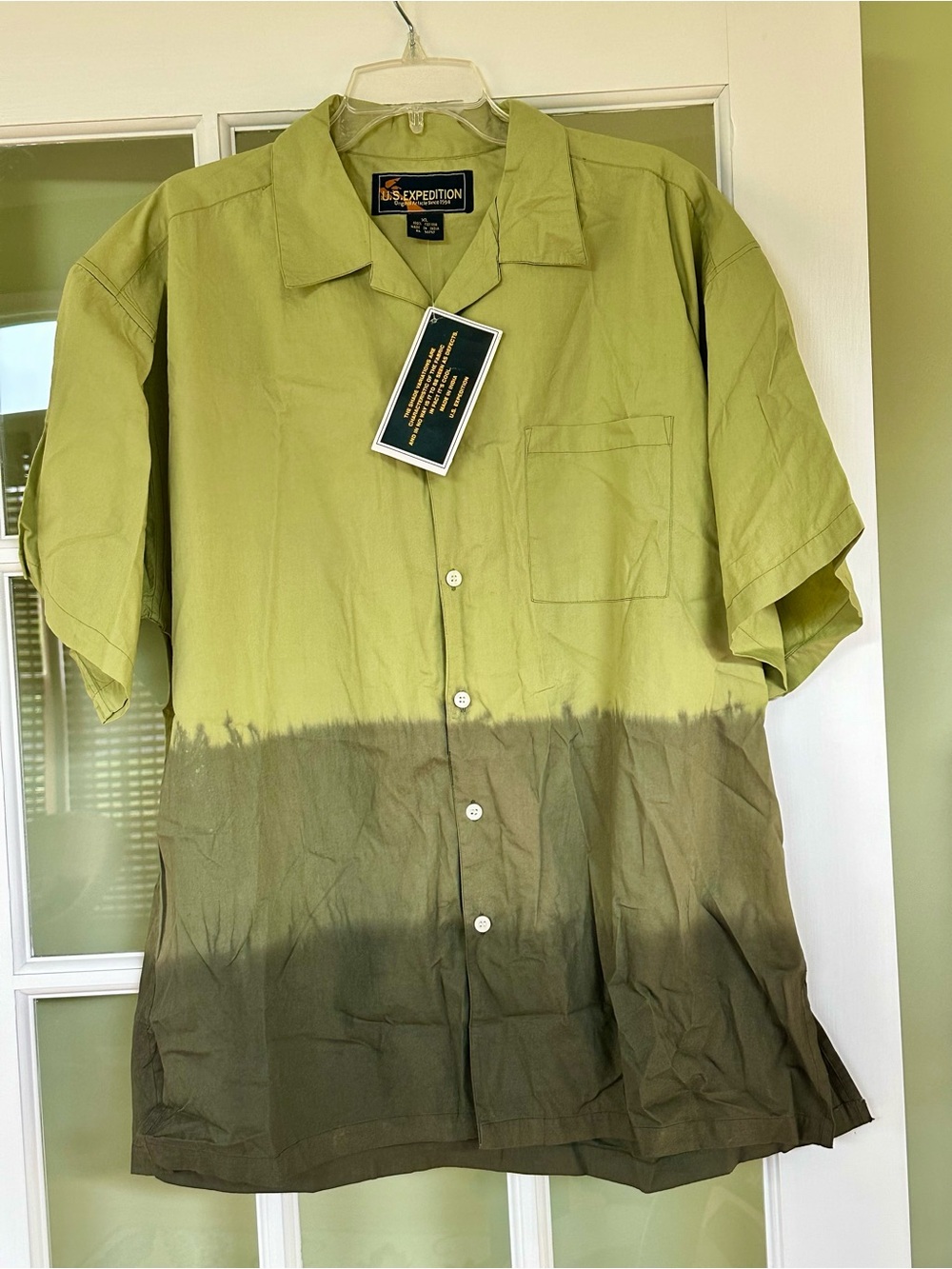 Mens Brand New US Expedition Colorblock Cotton Shirt